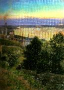 Eugene Jansson sommarafton pastell oil painting